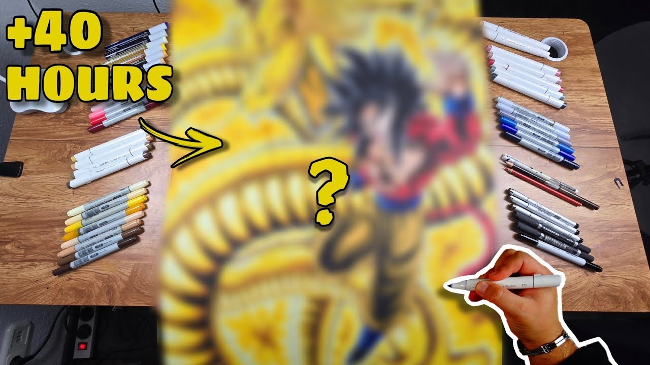 HUGE! Drawing Goku SSj4 - Golden Dragon Fist | Commission #207
