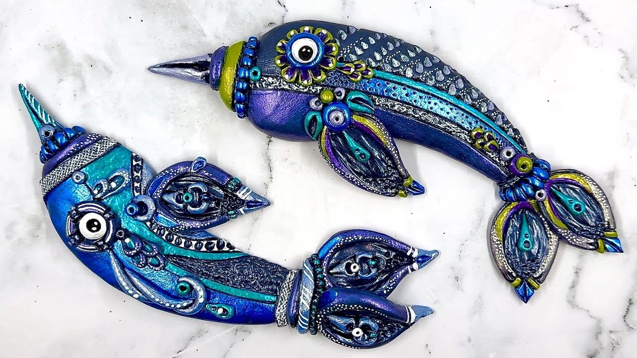 POLYMER CLAY SPONTANEOUS FREE FORM SCULPTURE TUTORIAL: DOLPHIN DAYS...