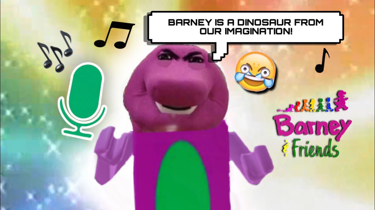 BARNEY theme song LYRIC PRANK on ROBLOX VC 😭🐻
