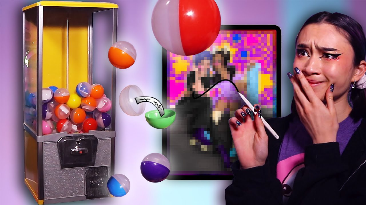DE MYSTERY BALLENAUTOMAAT BEPAALT MIJN TEKENING | Drawing Challenge