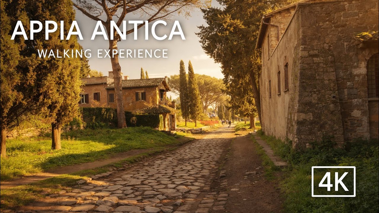 Walking the Appia Antica in Rome 🇮🇹 | Ancient Road Ambience | 4K Real Sounds
