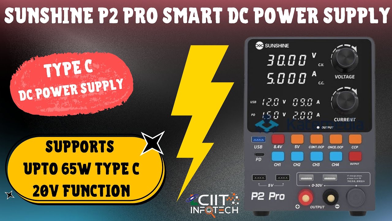 Sunshine P2 Pro | 5A Intelligent DC Power Supply with 65W Type-C Support 