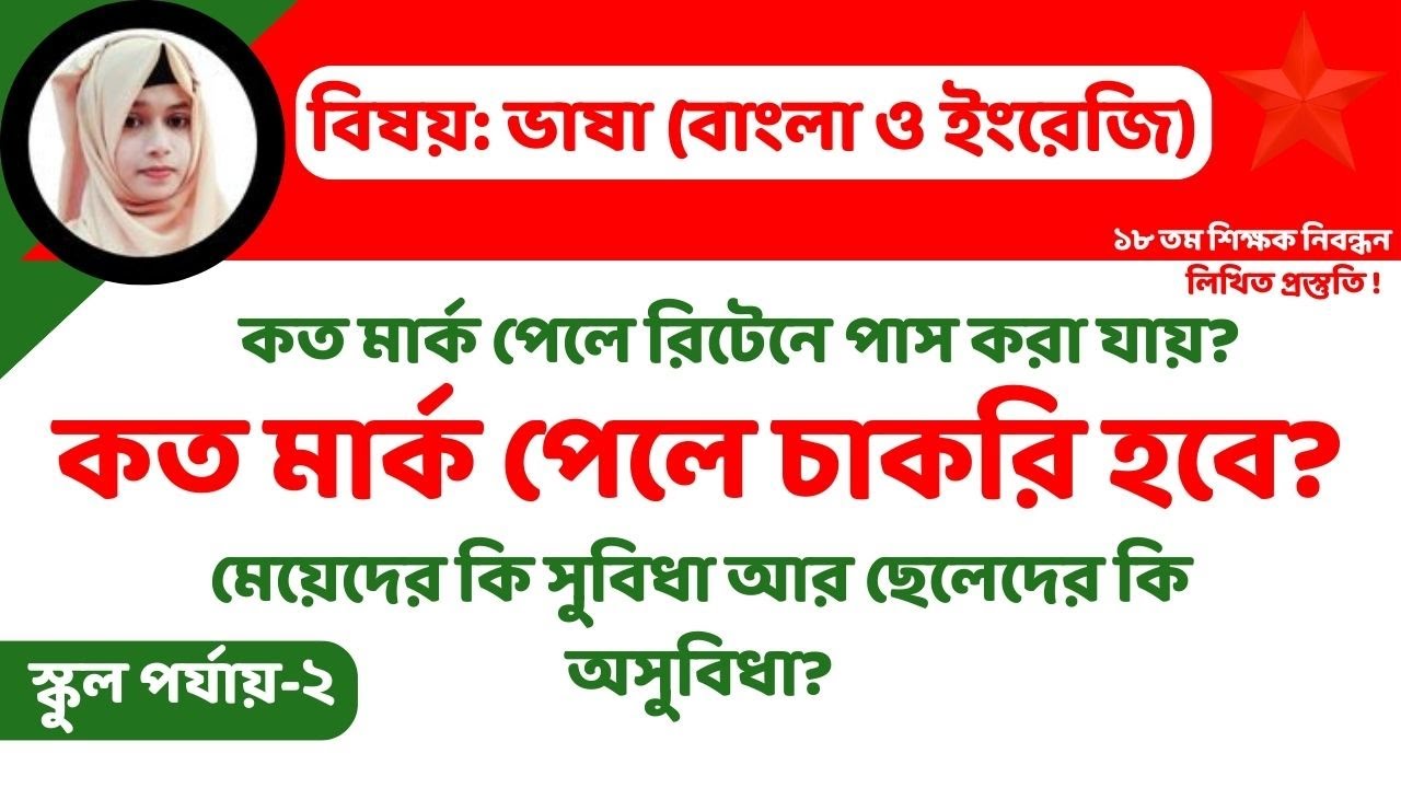 কত মার্ক পেলে চাকরি হবে , স্কুল পর্যায়-২,  Junior Teacher