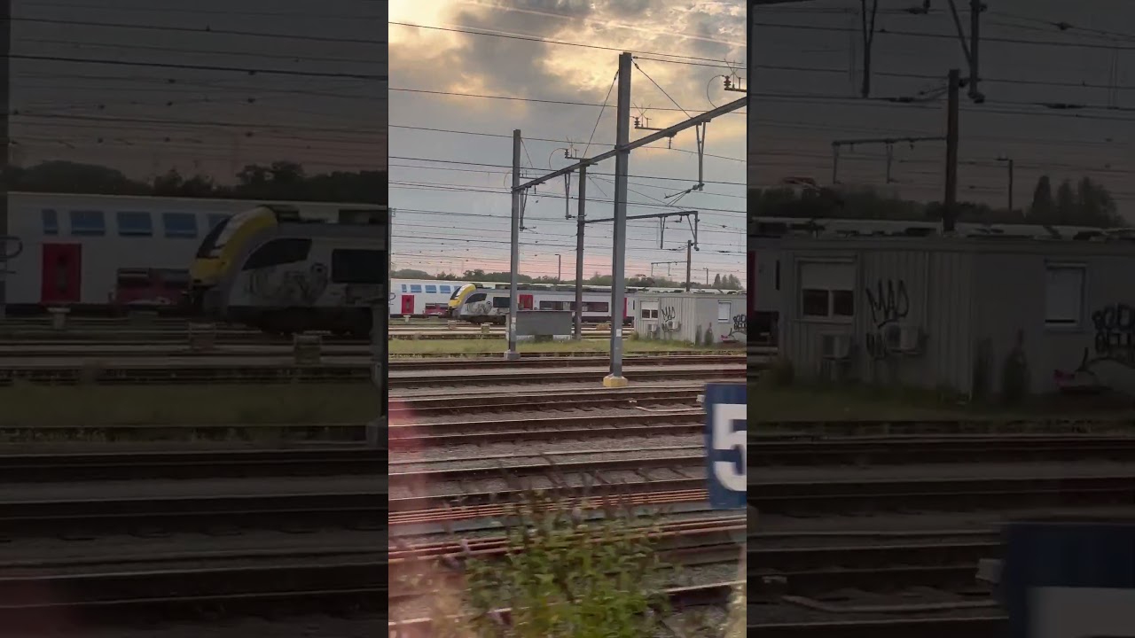 Passing some old beat up SNCB trains on the Eurostar #trains #badcondition #belgium