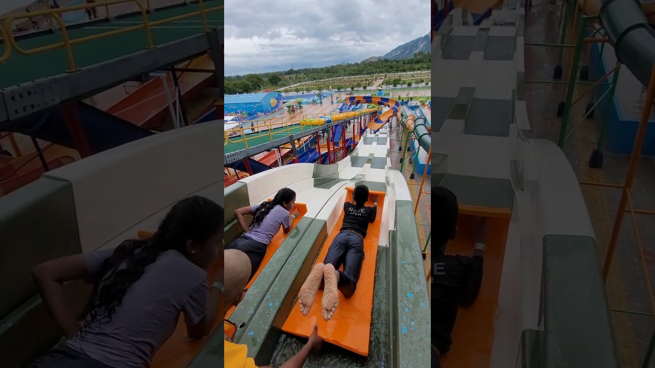 Multi racer slide at blue land water park tirupati #tirupati #waterpark #slide  #tirupatiwaterpark