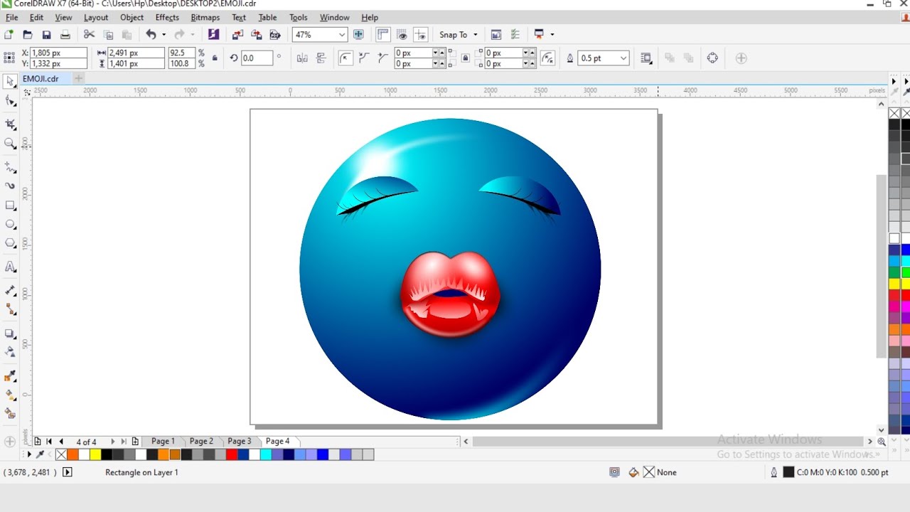 Graphics design, Coreldraw beginners tutorial, 3D emoji design, logo design