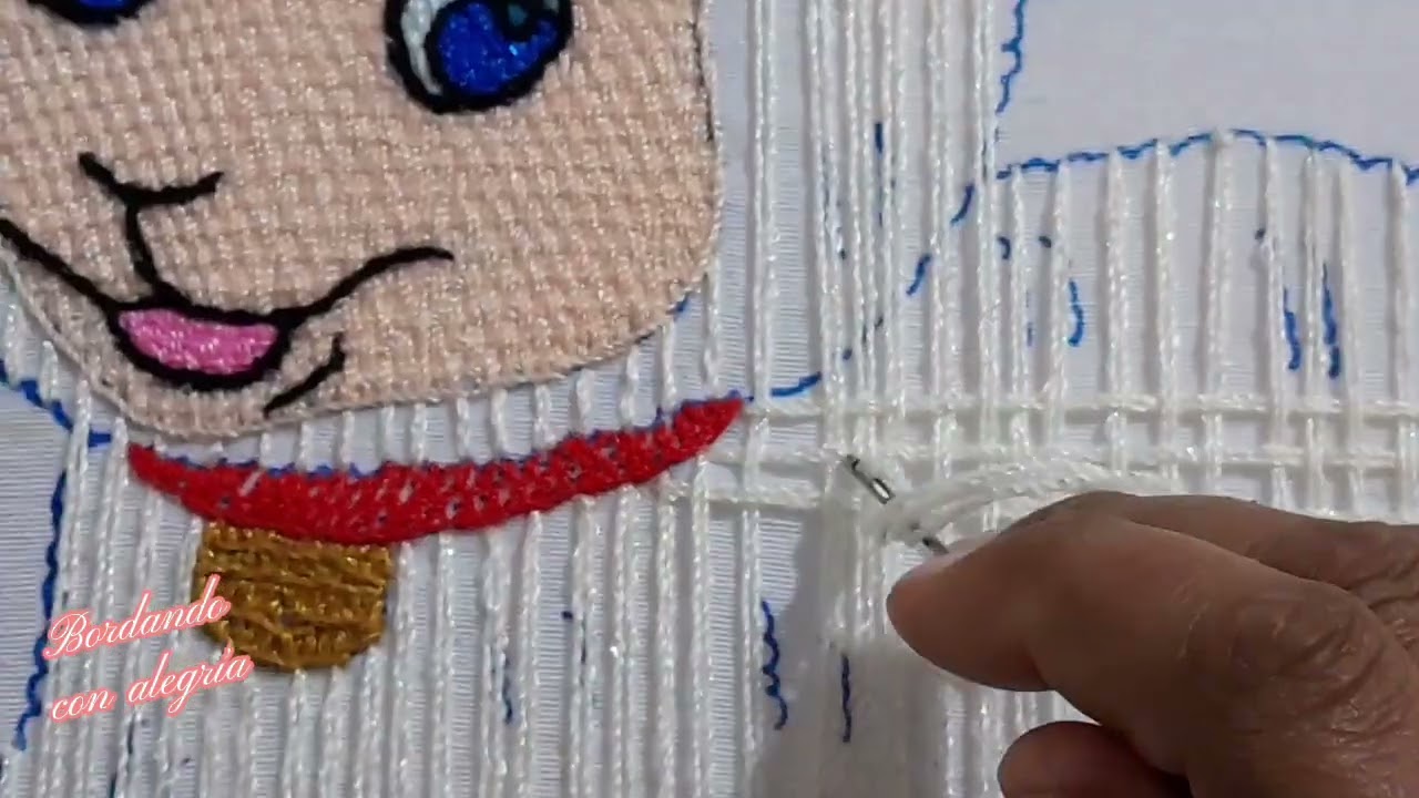 Bordando borreguito puntada fantasia 💖 💖 / Hand embroidery fantasy little sheep  💖 💕