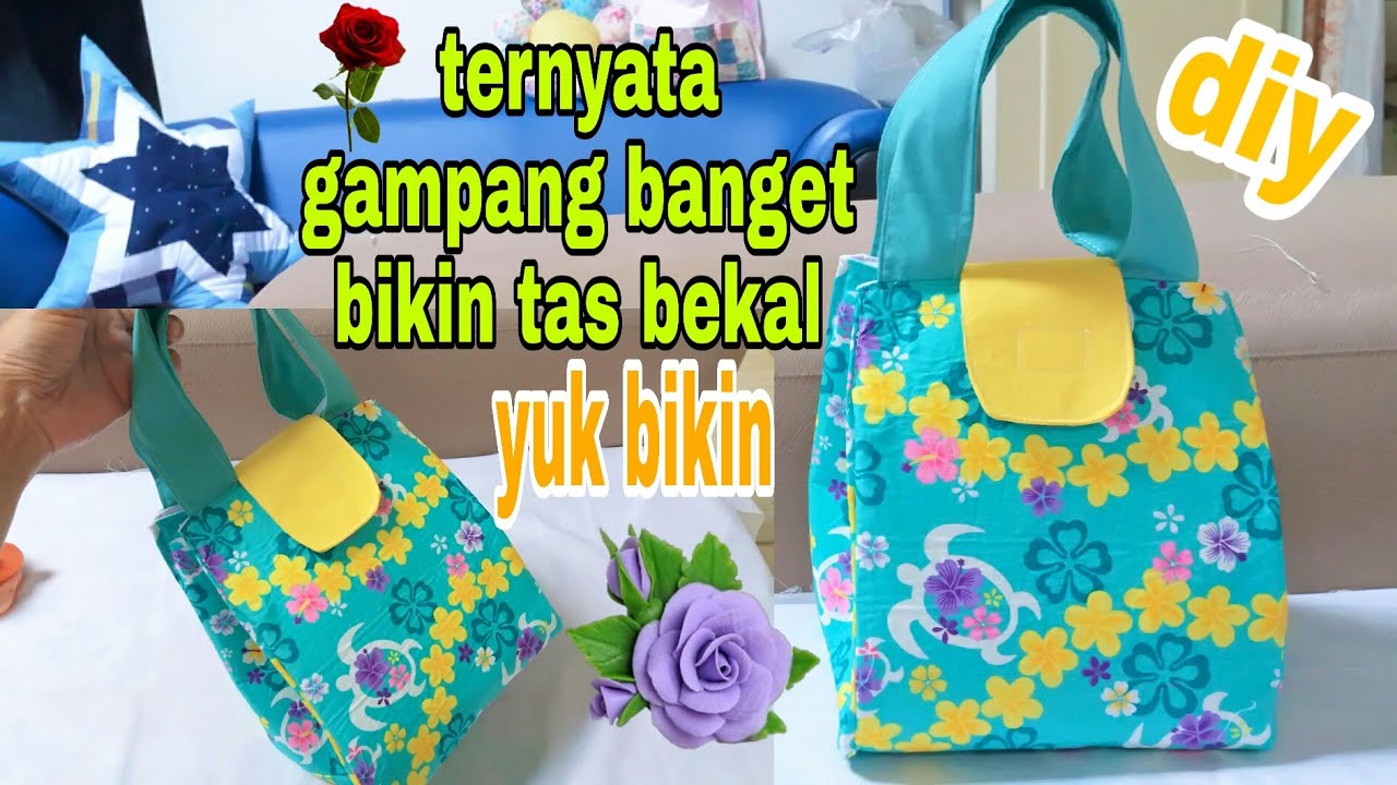 cara membuat tas bekal dari kain | tas bekal makanan | pola tas bekal