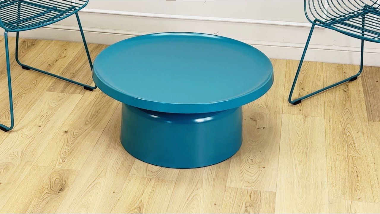 TABLE BASSE DORIAN Table d'appoint de jardin en m&eacute;tal laqu&eacute;