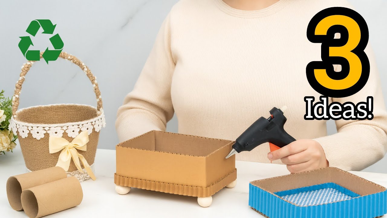 3 Creative Cardboard Ideas 😍 Turning Waste into Art