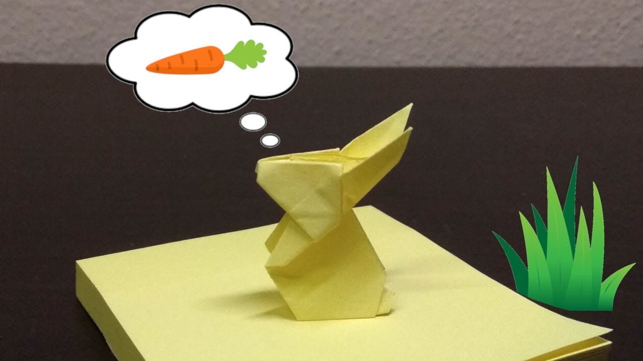 Sticky Note Bunny - Post-it Note Origami