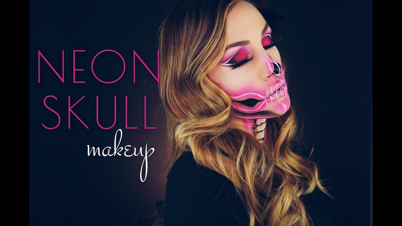 NEON SKULL MAKEUP - Halloween 2017