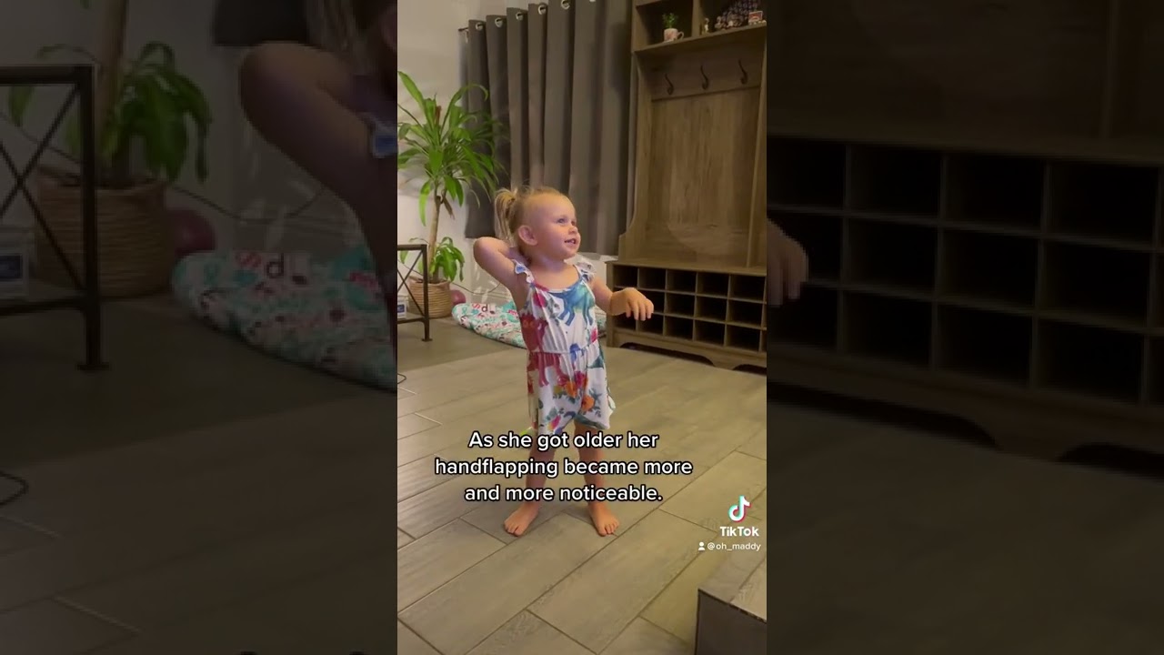 Hand flapping. An early sign of autism. 