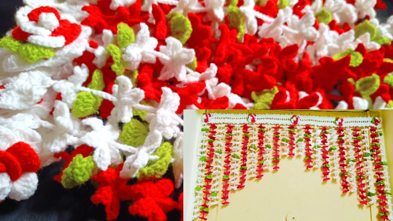 மல்லிகை பூ தோரணம் ,How To Make Crochet Jasmine Flower