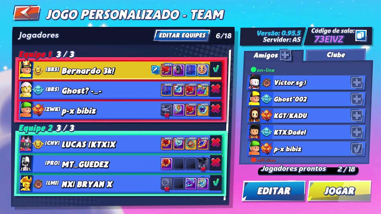 JOGANDO COM INSCRITOS NO STUMBLE GUYS🔥 ENTRE NA SALA AO VIVO