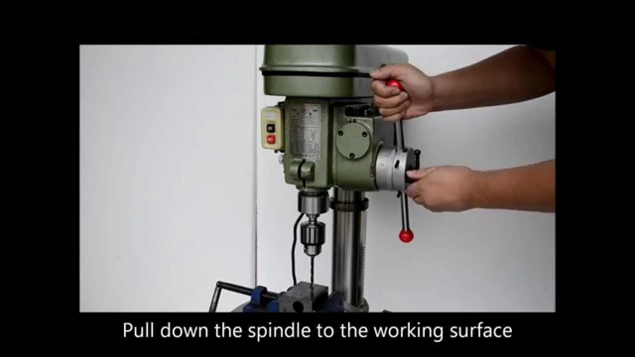 鑽床鑽孔機 快速設定深度 Quick stroke setting on a bench drilling machine