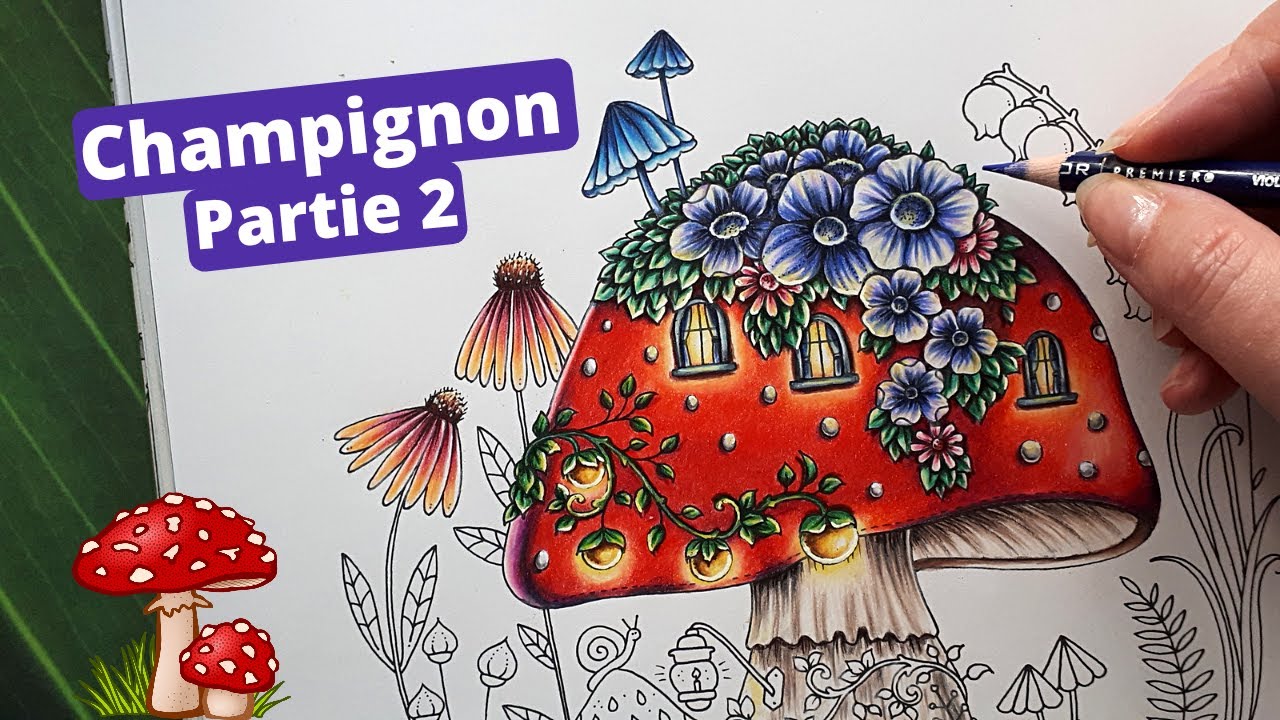 🍄🍄 WORLDS OF WONDER - Page gratuite - Johanna BASFORD - Champignon partie 2 - PRISMACOLOR