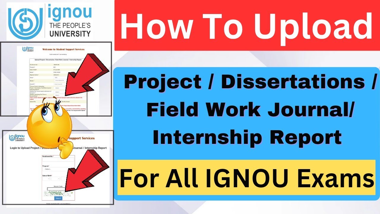 How to Submit Project/ Dissertation/ Field Work Journal/ Internship Report Online | IGNOU 2023 |