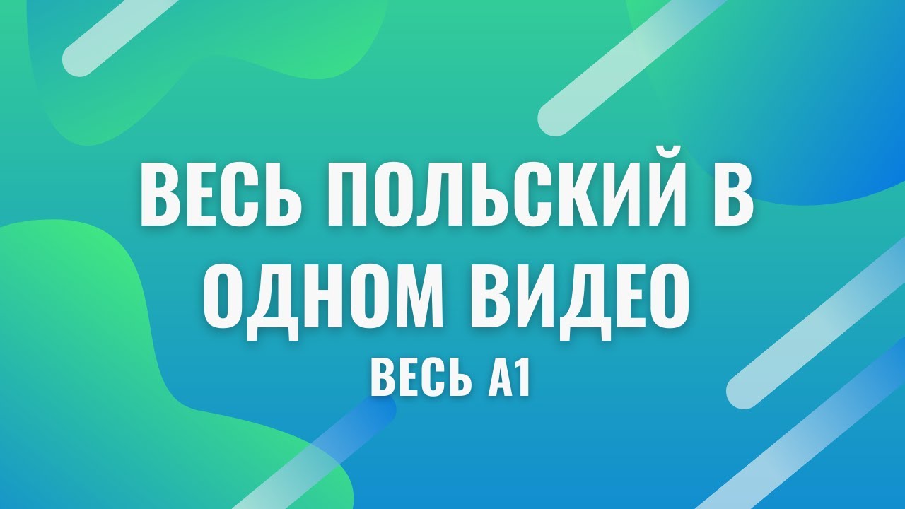 Весь польский в одном видео. Весь А1. Польские диалоги. Польский с нуля. Польский язык.