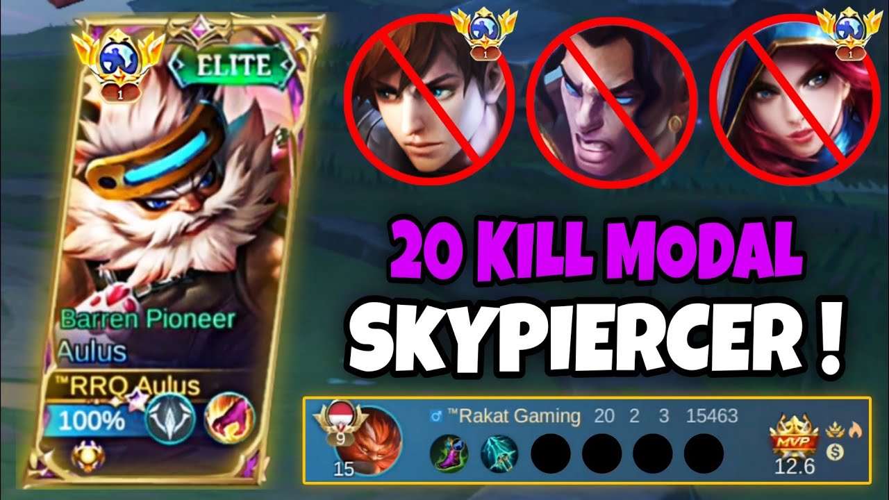 AULUS 20 KILL MODAL SKYPIERCER DOANG! AULUS BEST BUILD 2025 ~ MLBB