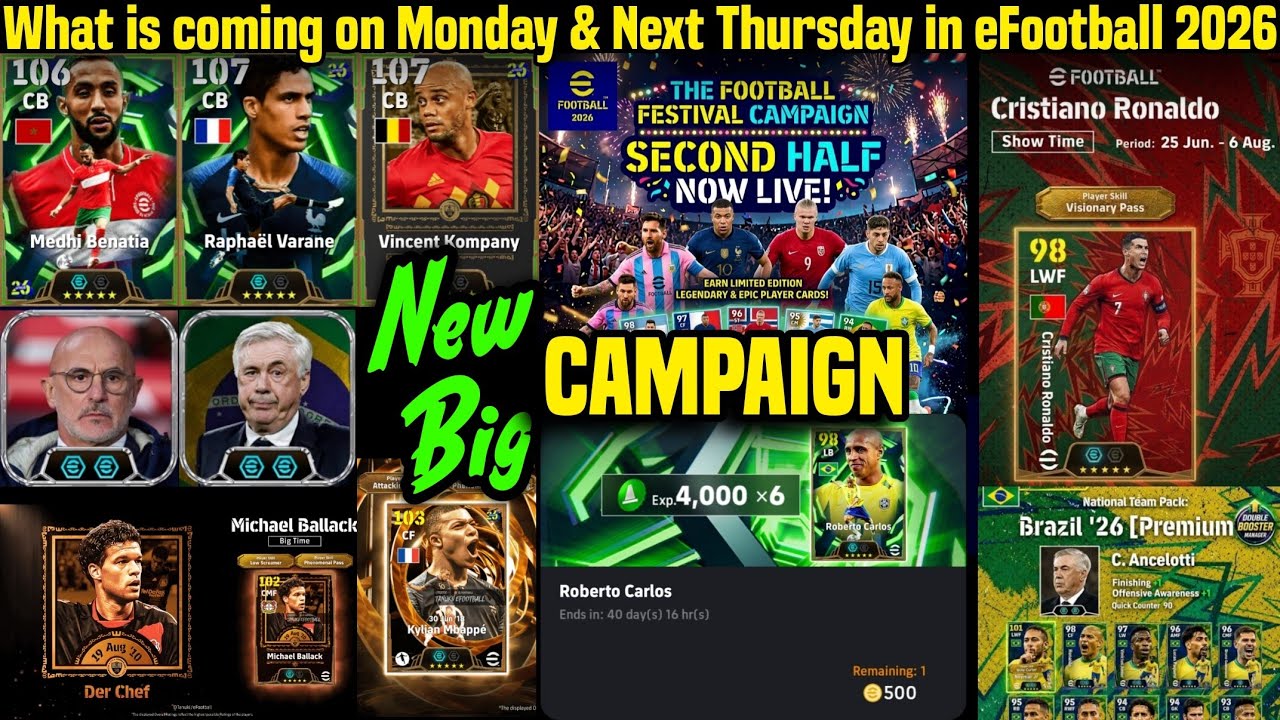 New Big Campaign: What is coming on Monday & Next Thursday in eFootball 2026, Free 1200 Coins & Epic