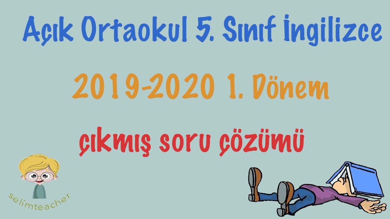 Açık Ortaokul 5. Sınıf İngilizce 2019-2020 1. Dönem