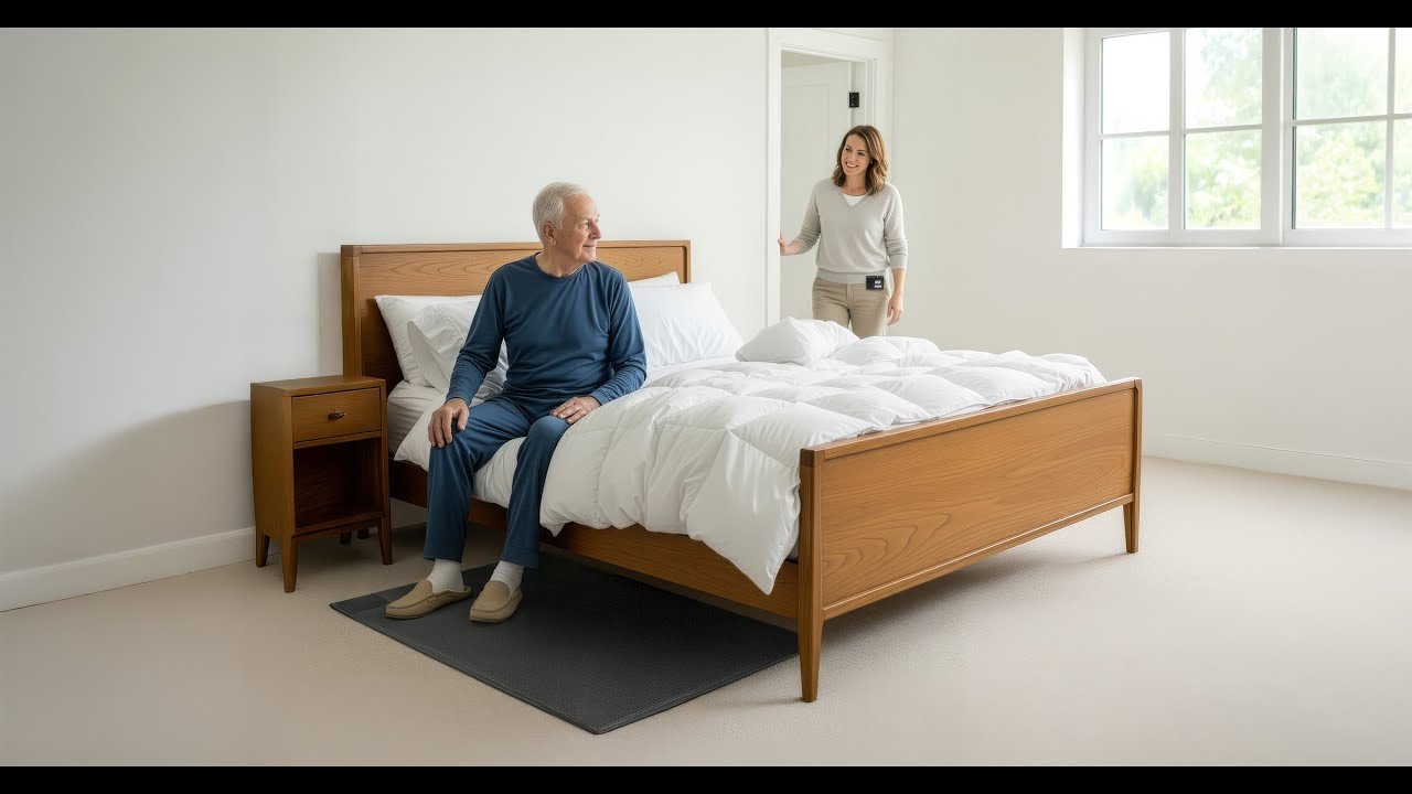 Smart Caregiver Floor Mat Alarm for Senior Care Fall and Wandering Prevention