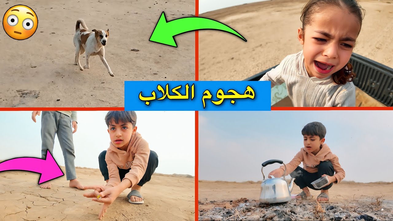 هجوم الكلاب 😳| اول كشتة عائلية في الصحراء 😍