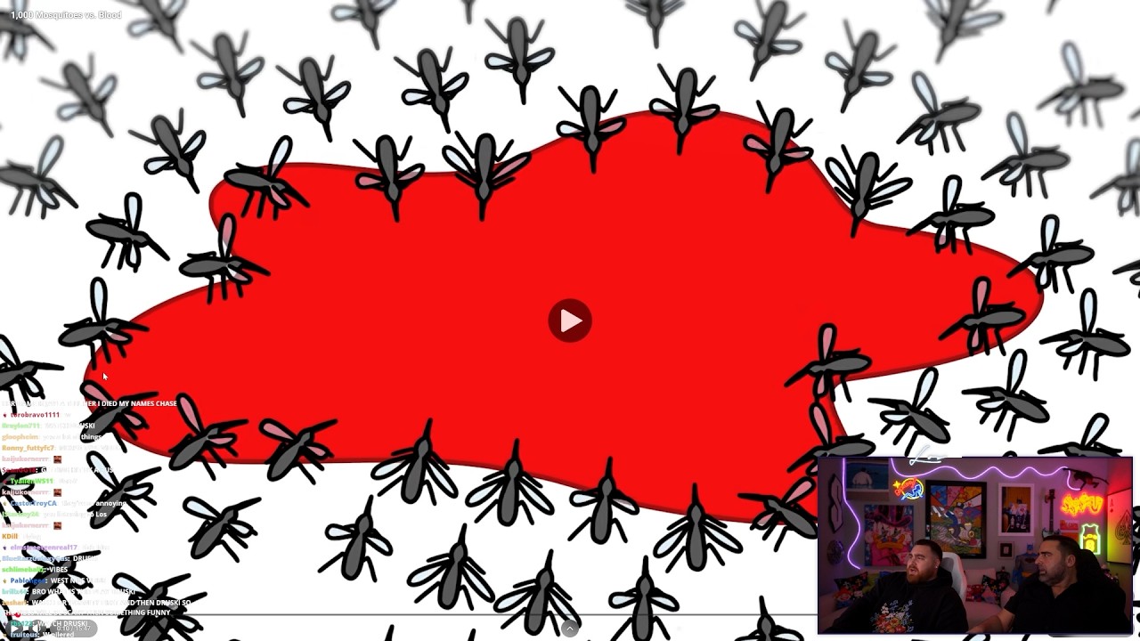 LosPollosTV and Wad react to 1000 mosquitoes vs blood