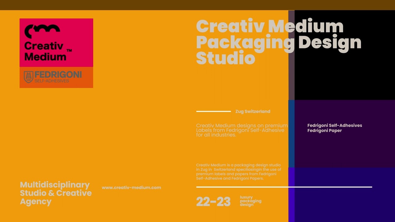 Creativ Medium : Designs Packaging on materials from Fedrigoni Self-Adhesives and Fedrigoni Papers