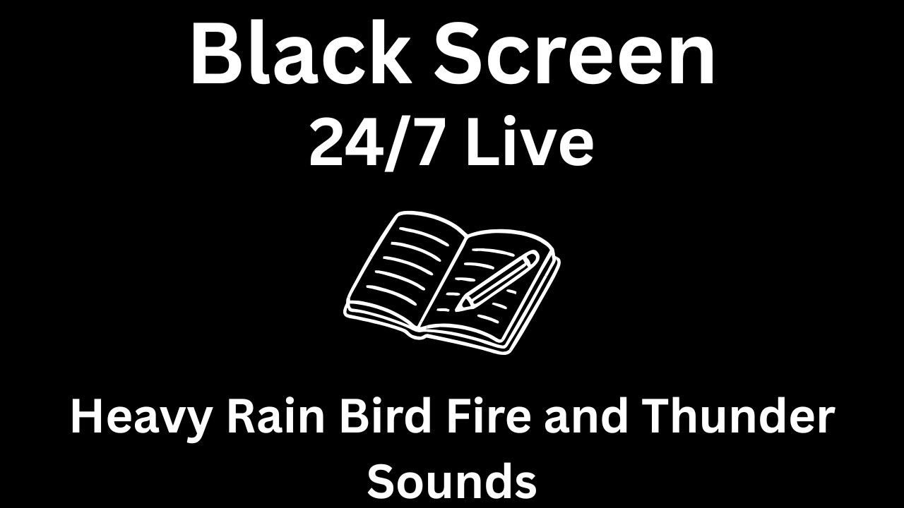 🔴 10 Hours Heavy Rain and Thunder Sounds for Sleeping - Black Screen | Perfect for Rest, Live