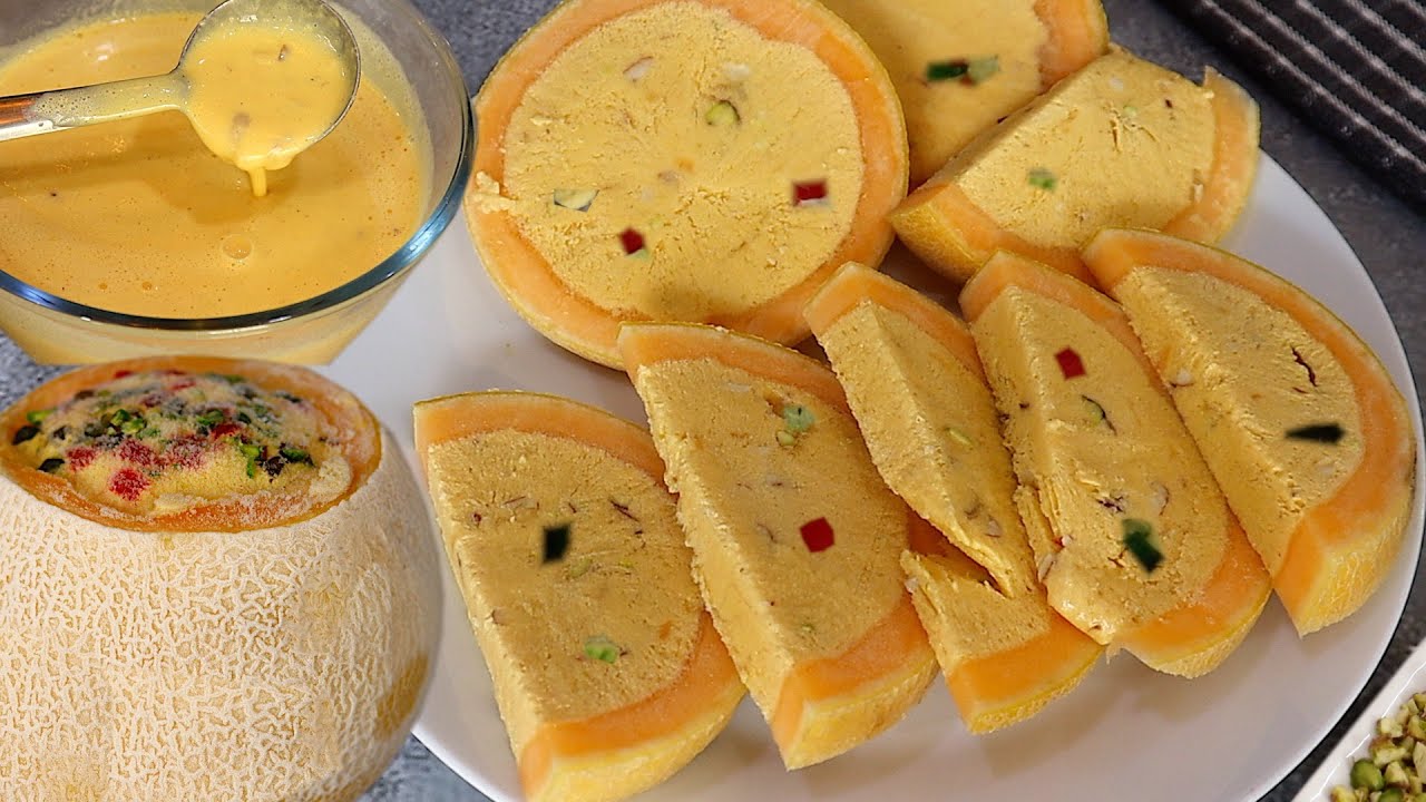 ఖర్బుజా ఐస్ క్రీంని పంచదార క్రీం లేకుండా ఇంట్లో ఉన్నవాటితోనే ఇలా ఈజీగా చేయండి😋 Muskmelon Ice Cream