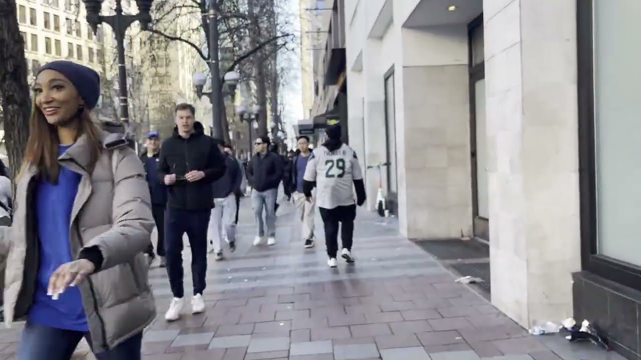 Walking With Thousands of Seahawks Fans After Seattle Wins the Super Bowl.