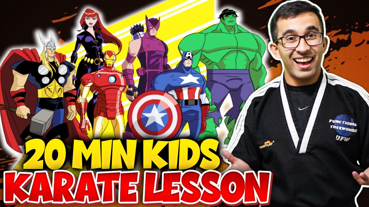 Karate Training For Kids At Home | 20 Min Marvel Mashup V1 | Dojo Go (Week 24)