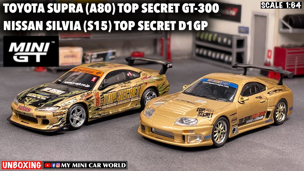 『MY MINI CAR WORLD』UNBOXING MINI GT 1/64 TOP SECRET SUPRA (A80) GT-300 & SILVIA S15 D1GP