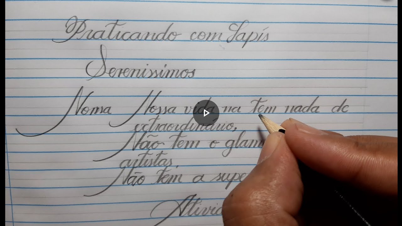 Como ter uma letra Bonita escrevendo de lápis.  Caligrafia DS