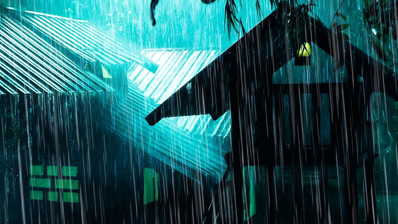 Deep Sleep in Minutes with Intense Heavy Rain and Rolling Thunder at Night