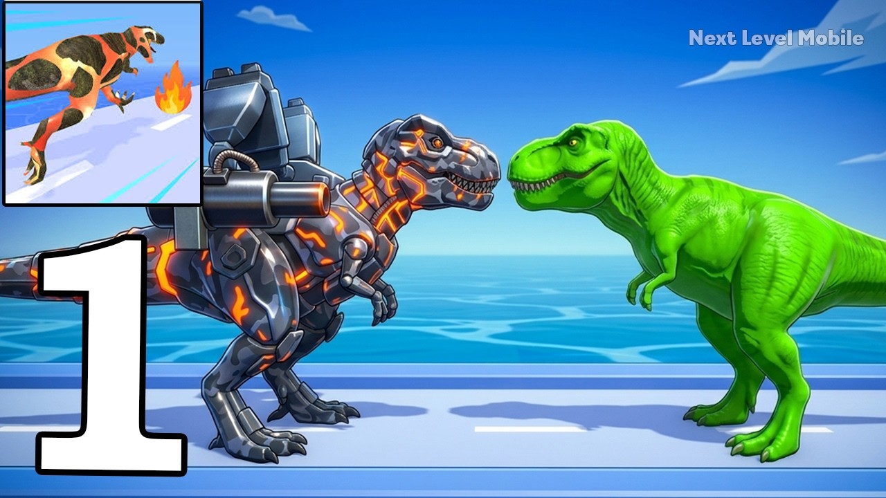Dino Evolution Run 3d Gameplay Walkthrough Part 1 - Level Up Dinosaur Max Level (Android/ios)
