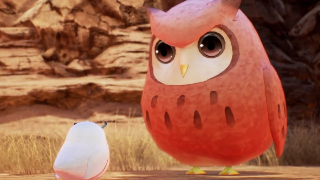 baby white owl, meet big red owl
