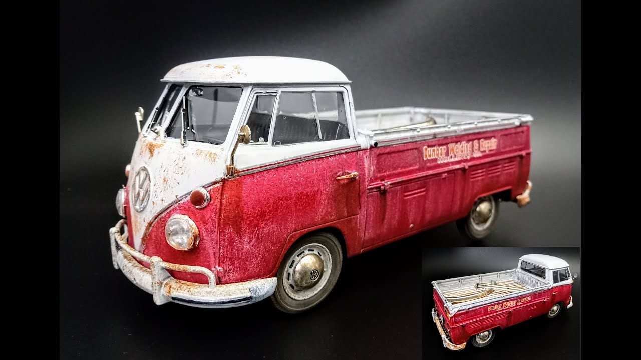 Volkswagen VW Type 2 PickUp Truck 1/24 Scale Model Build How to Assemble Paint Weather Fade Rust
