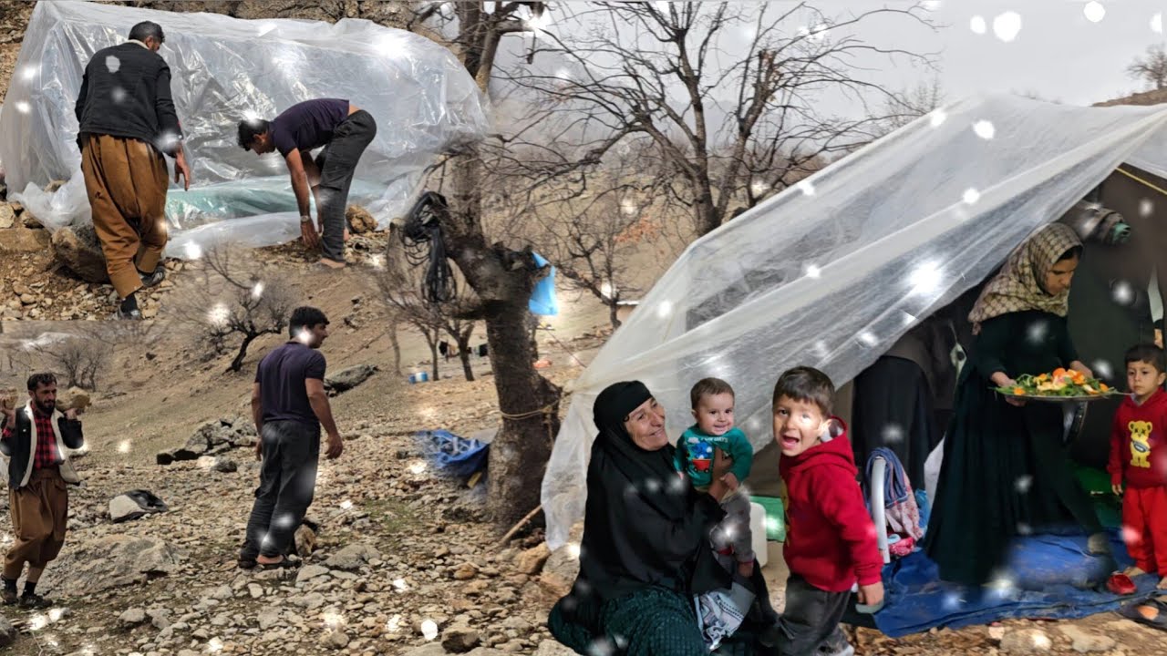 Hard Nomadic Life in Rainy Days | Taking Care of Animals & Tent Damage