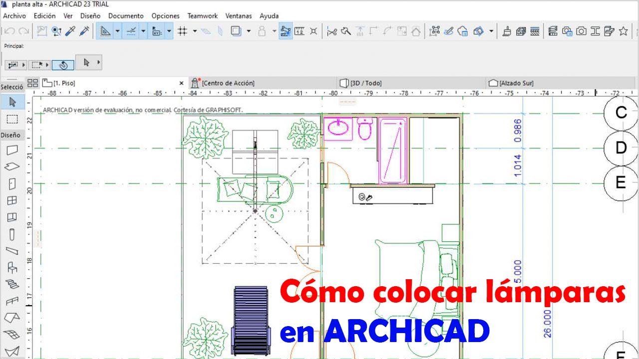 Cómo colocar lámparas en Archicad.
