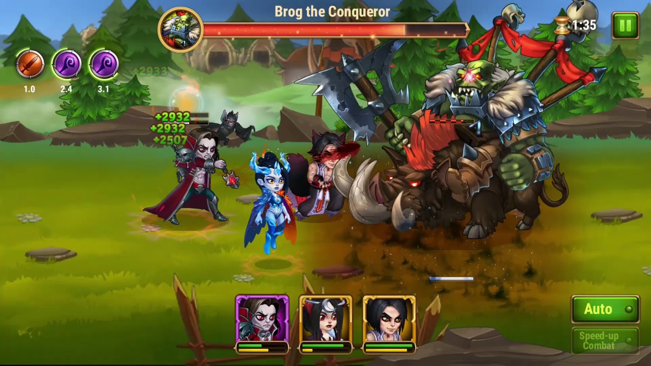Satori, Celeste, Dorian vs Brog the Conqueror 116 lvl - Hero Wars Mobile - 15.04.2020