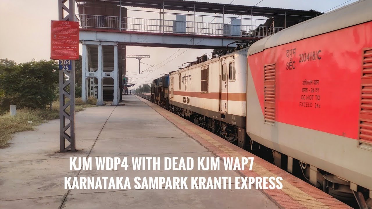 Jet Engine Inside an EMD | Honking KJM WDP4 #20056  with a Dead KJM WAP7 #30630 Leads the KSK to YPR