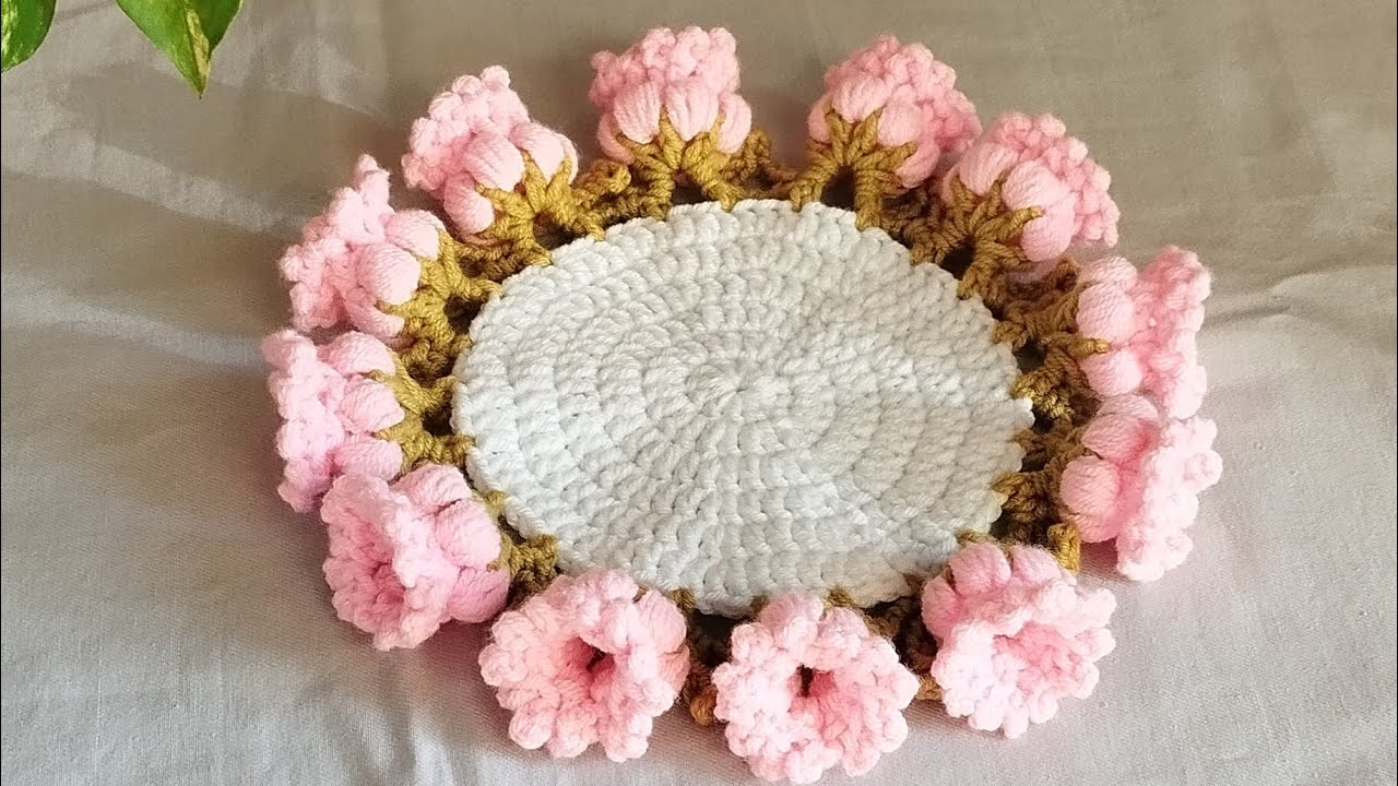 🏵️কুশিকাটার  টেবিল ম্যাট  টিউটোরিয়াল crochet table mat tutorial🪷