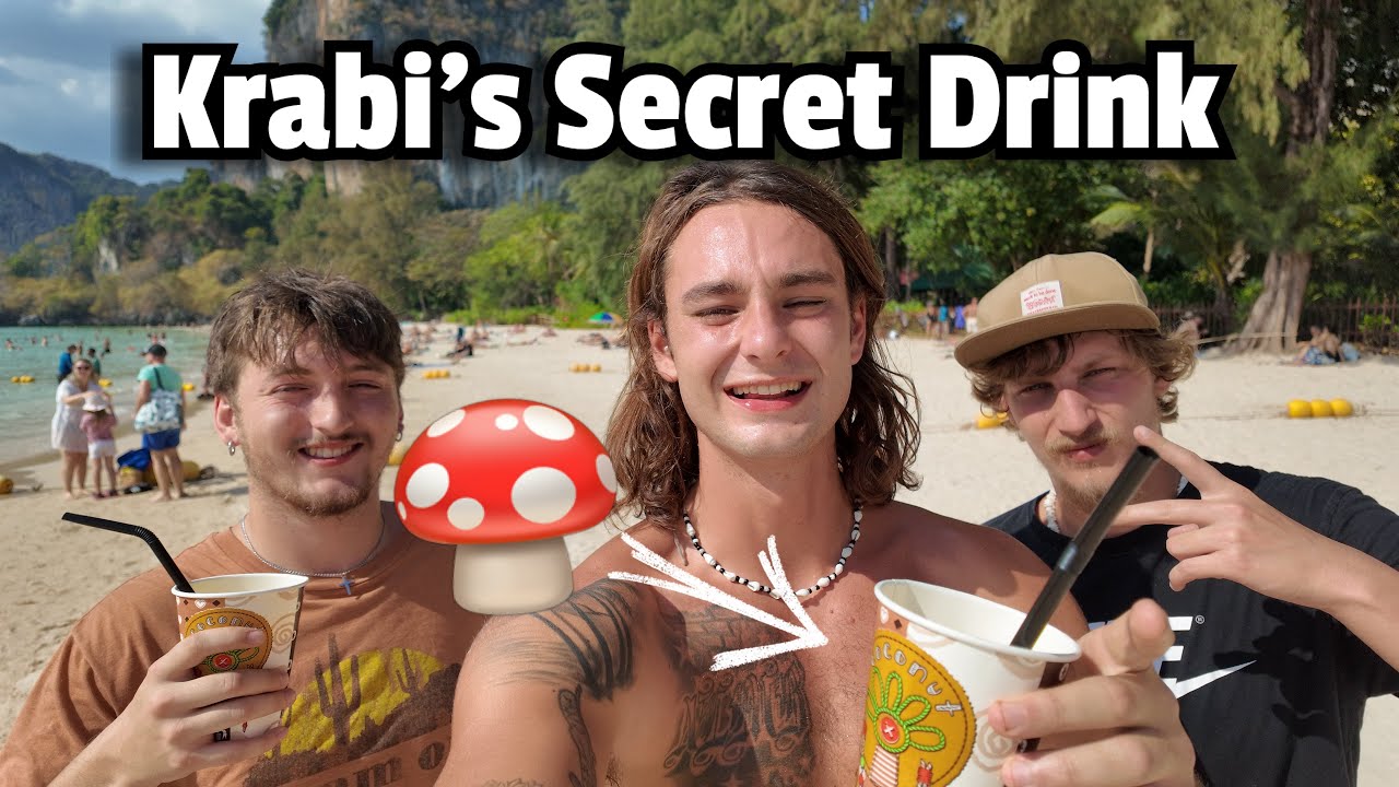 Trying the Famous Mushroom Shake in Krabi Thailand