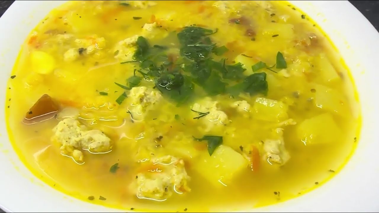 🍲 Суп з червоною сочевицею та фрикадельками ❤️🥩