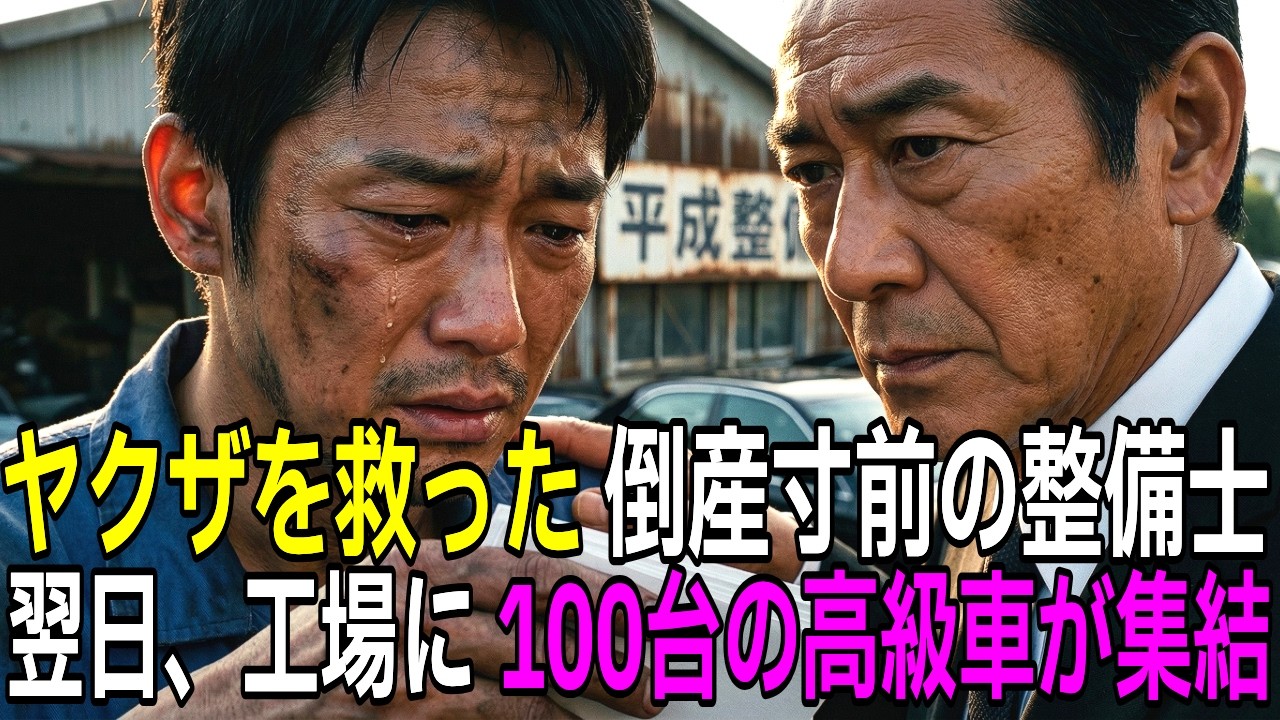 【驚愕】エンストしたヤクザを救った倒産寸前の整備士。翌日、工場の前を「100台の高級車」が包囲し、借金取りが震え上がった衝撃の結末…【スカッとする話】
