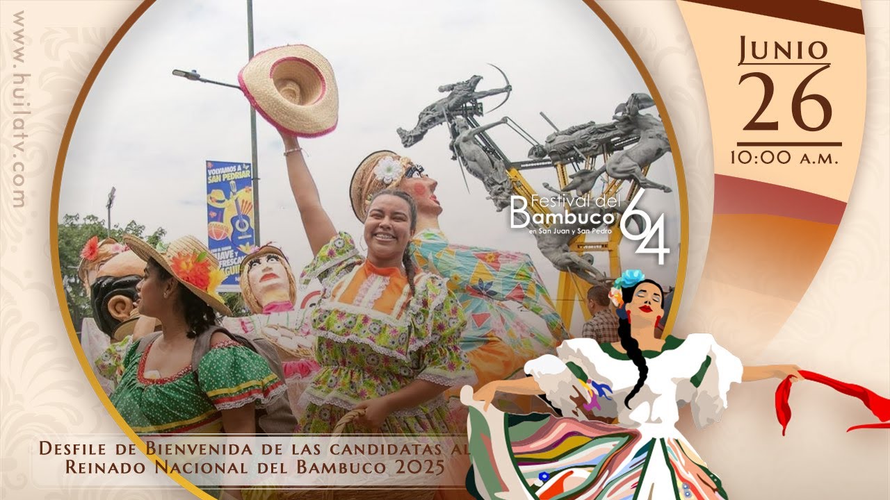 Desfile de Bienvenida de las candidatas al Reinado Nacional del Bambuco 2025 🥳