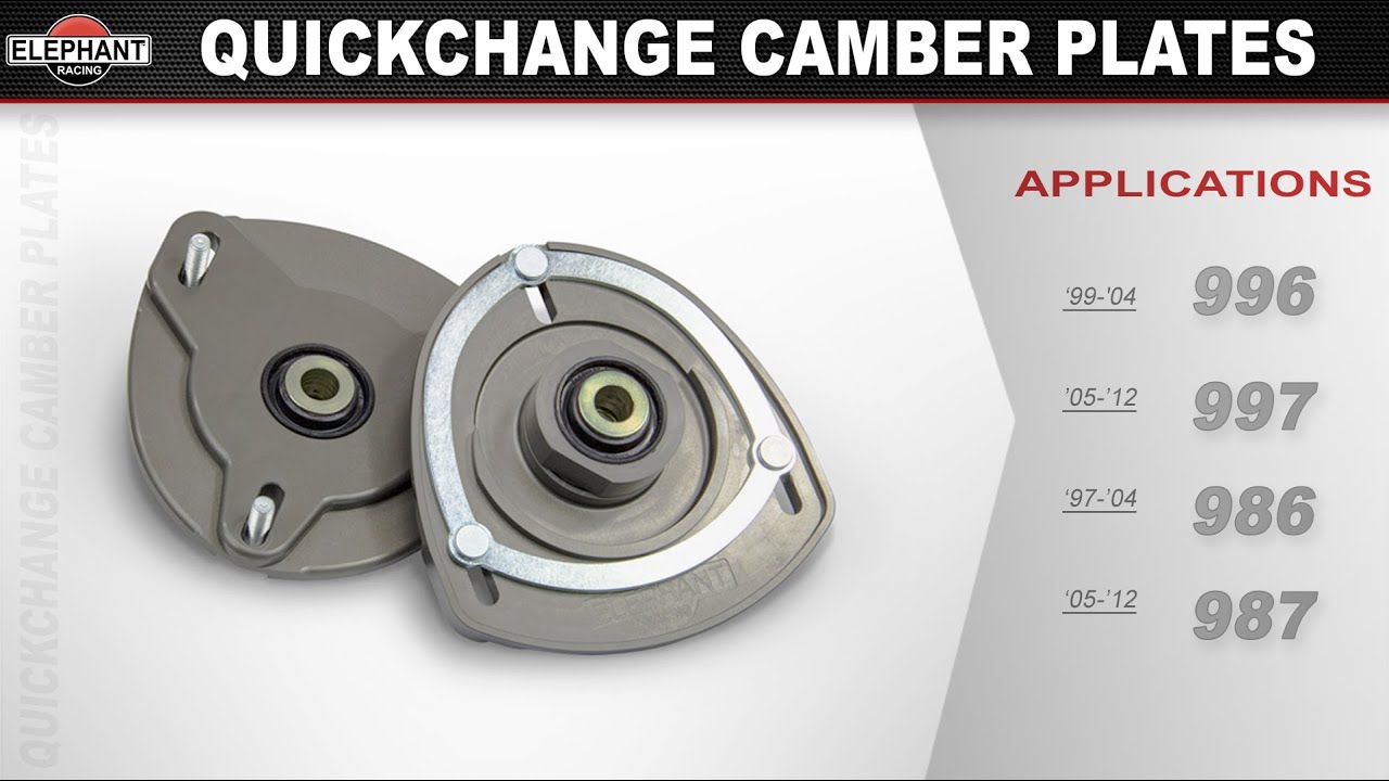 QuickChange Camber Plates for Porsche 996, 997 911's and 986, 987 Boxster/Cayman Elephant Racing